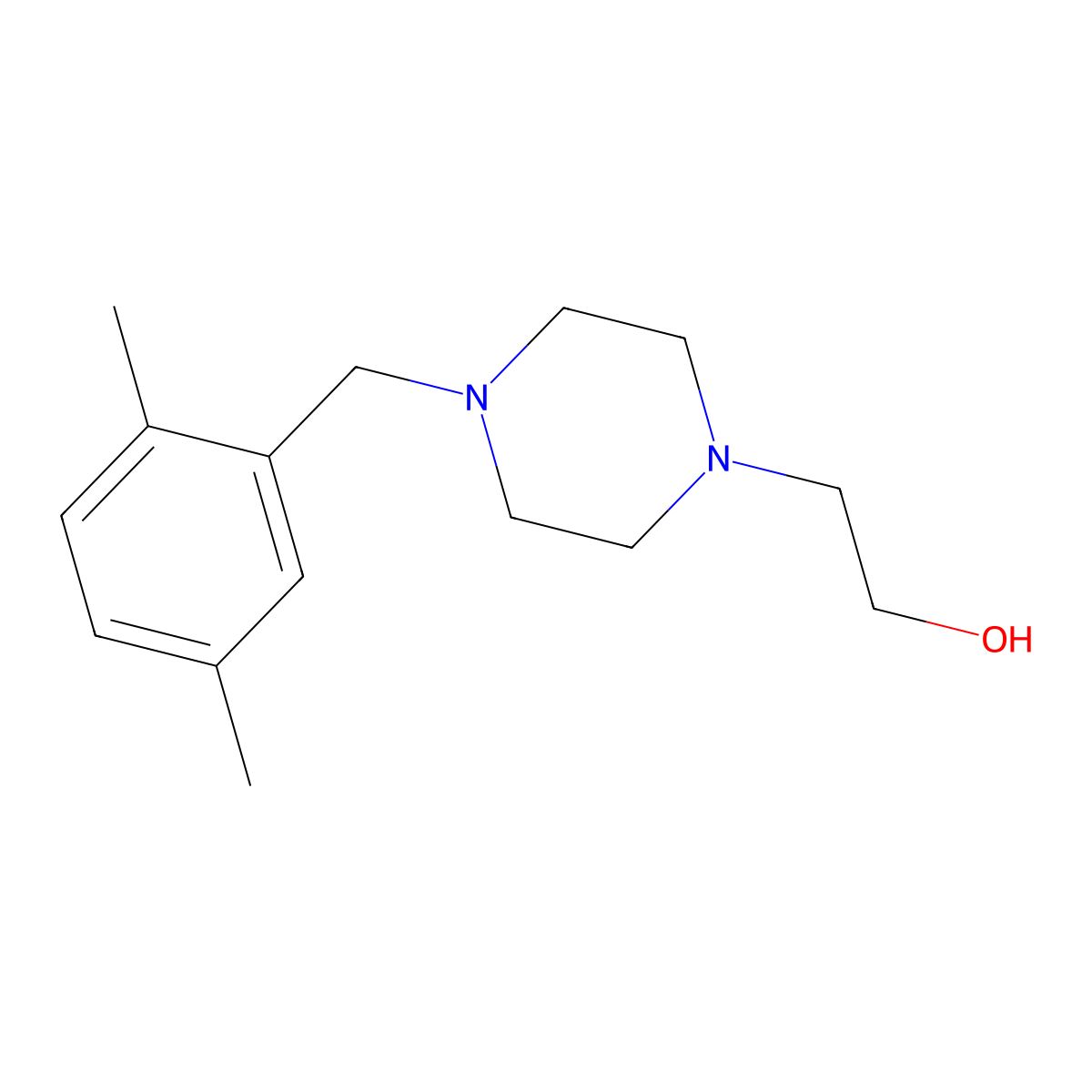 2-[4-[(2,5-Dimethylphenyl)methyl]piperazin-1-yl]ethanol molecular structure, CAS 415703-27-4