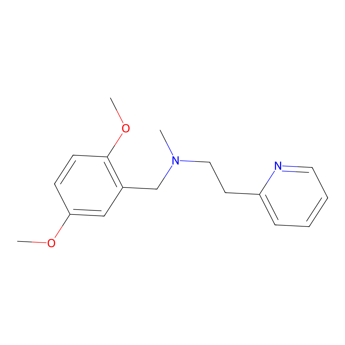N-[(2,5-dimethoxyphenyl)methyl]-N-methyl-2-pyridin-2-ylethanamine molecular structure, CAS 415703-35-4