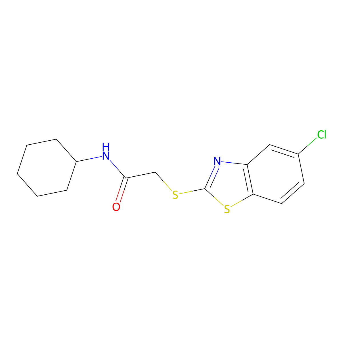 2-[(5-chloro-1,3-benzothiazol-2-yl)sulfanyl]-N-cyclohexylacetamide molecular structure, CAS 415703-56-9