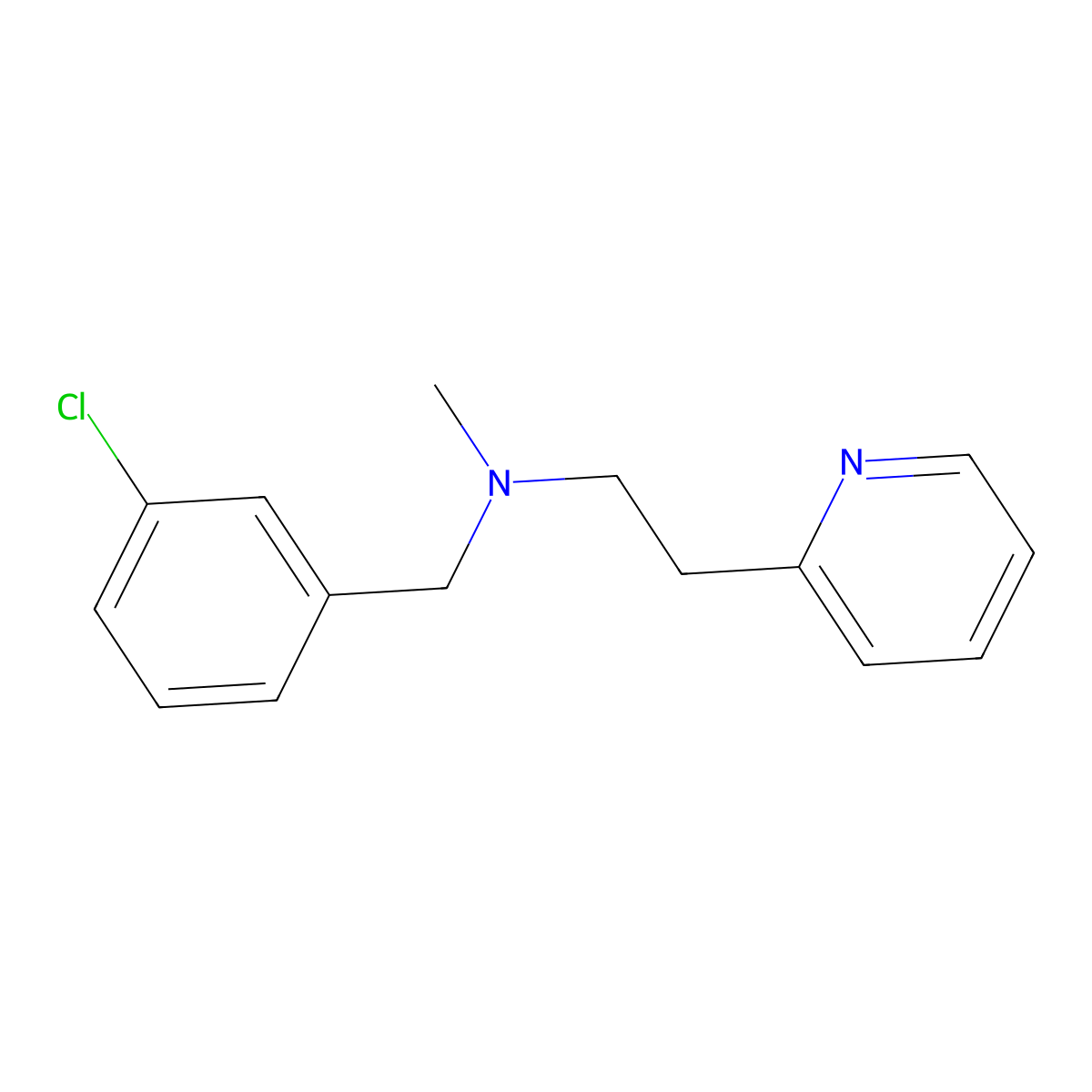 N-(3-chlorobenzyl)-N-methyl-2-(2-pyridinyl)ethanamine molecular structure, CAS 415703-68-3