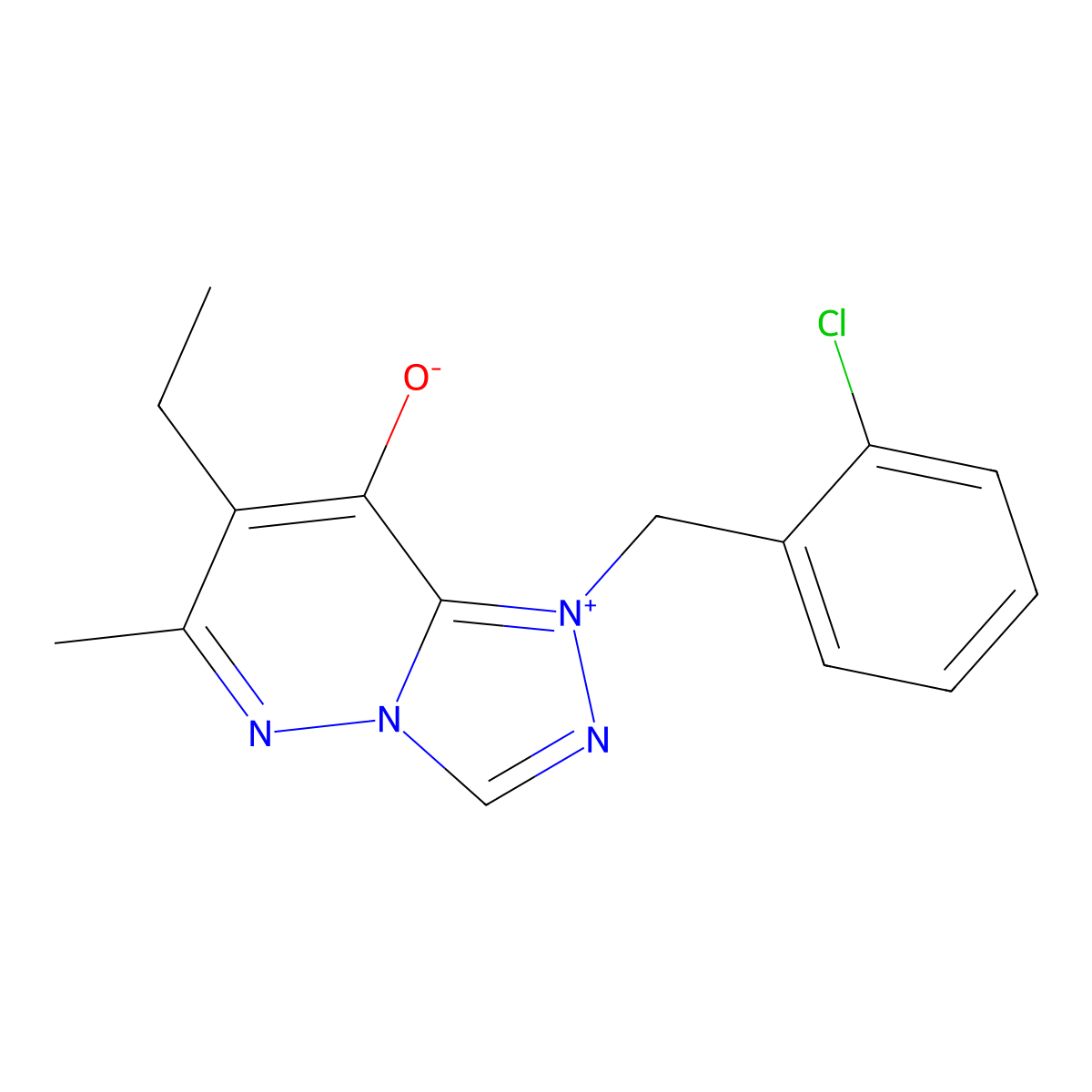 1-(2-Chlorobenzyl)-7-ethyl-6-methyl-1H-[1,2,4]triazolo[4,3-b]pyridazin-4-ium-8-olate molecular structure, CAS 415706-33-1