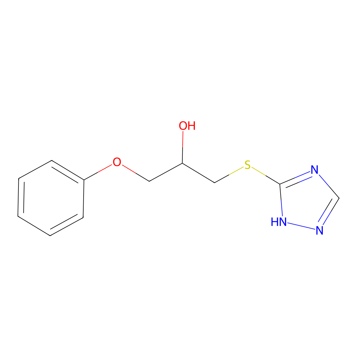 1-phenoxy-3-(1H-1,2,4-triazol-5-ylthio)-2-propanol molecular structure, CAS 415711-84-1