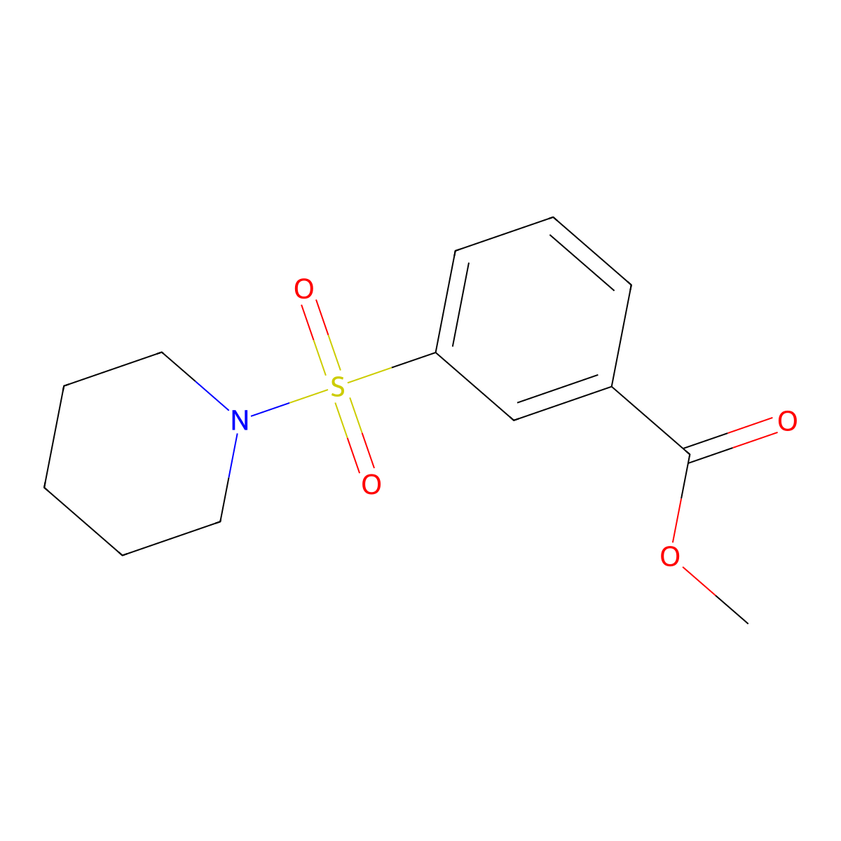 Methyl 3-(piperidine-1-sulfonyl)benzoate molecular structure, CAS 415712-10-6