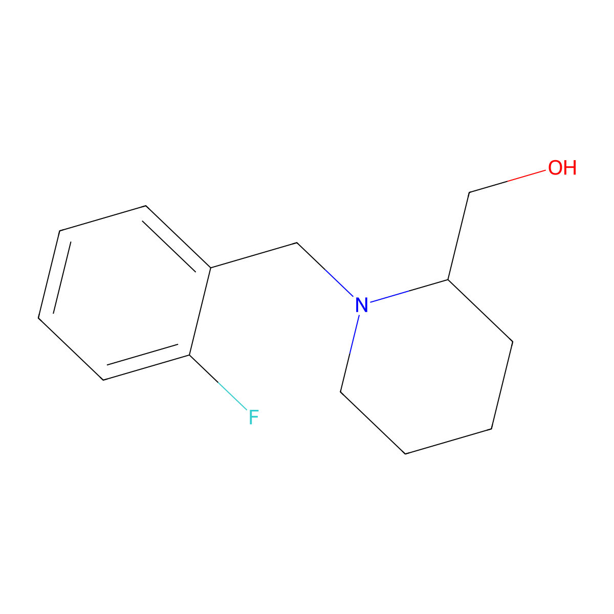 [1-(2-Fluoro-benzyl)-piperidin-2-yl]-methanol molecular structure, CAS 415712-70-8