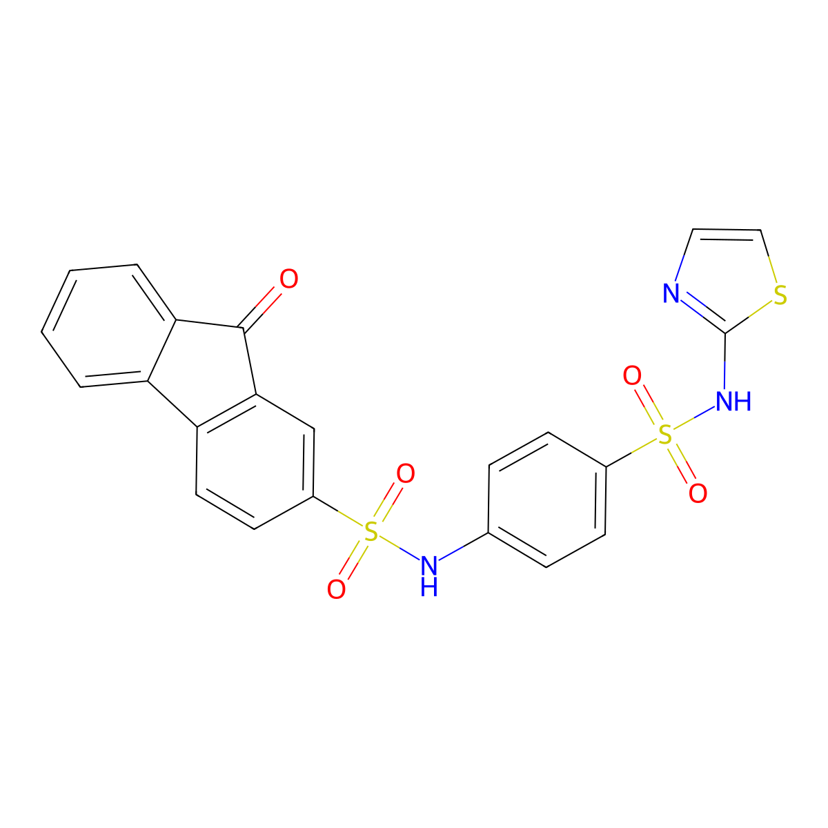 9-oxo-N-[4-(1,3-thiazol-2-ylsulfamoyl)phenyl]fluorene-2-sulfonamide molecular structure, CAS 415712-81-1