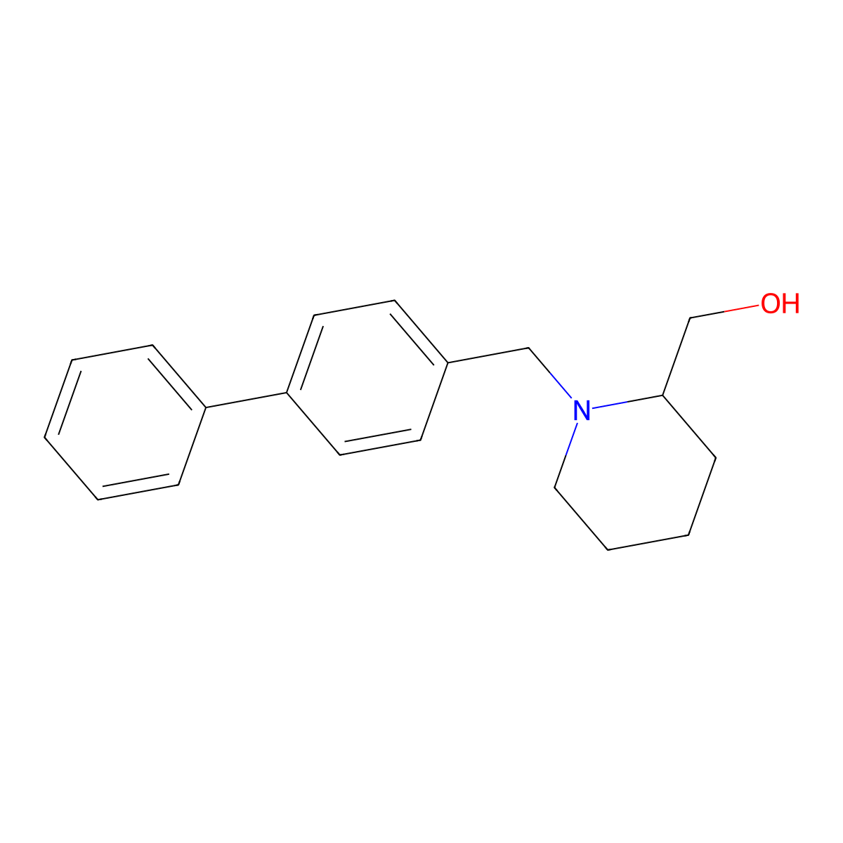 [1-[(4-Phenylphenyl)methyl]piperidin-2-yl]methanol molecular structure, CAS 415712-82-2