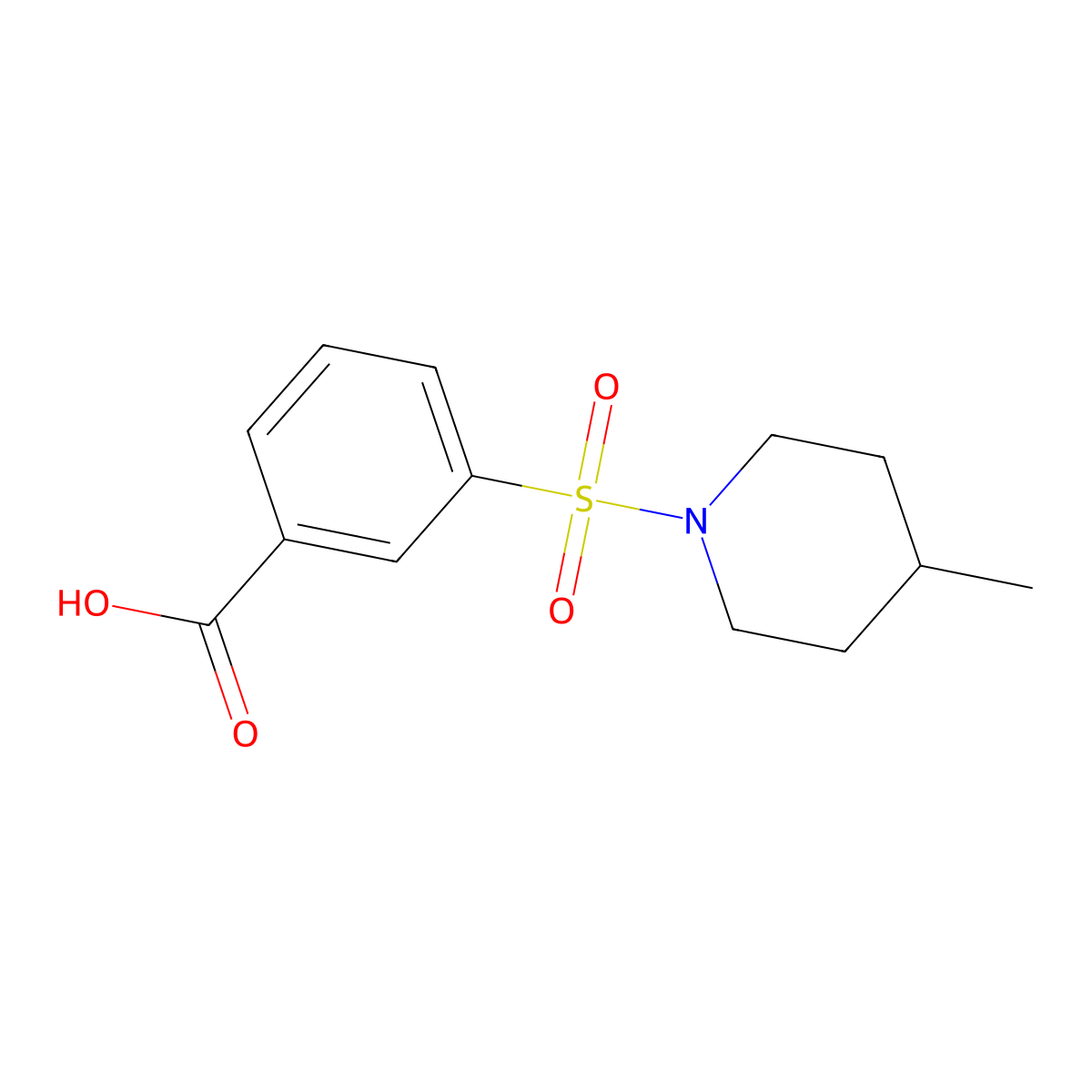 3-[(4-Methylpiperidin-1-YL)sulfonyl]benzoic acid molecular structure, CAS 415712-97-9