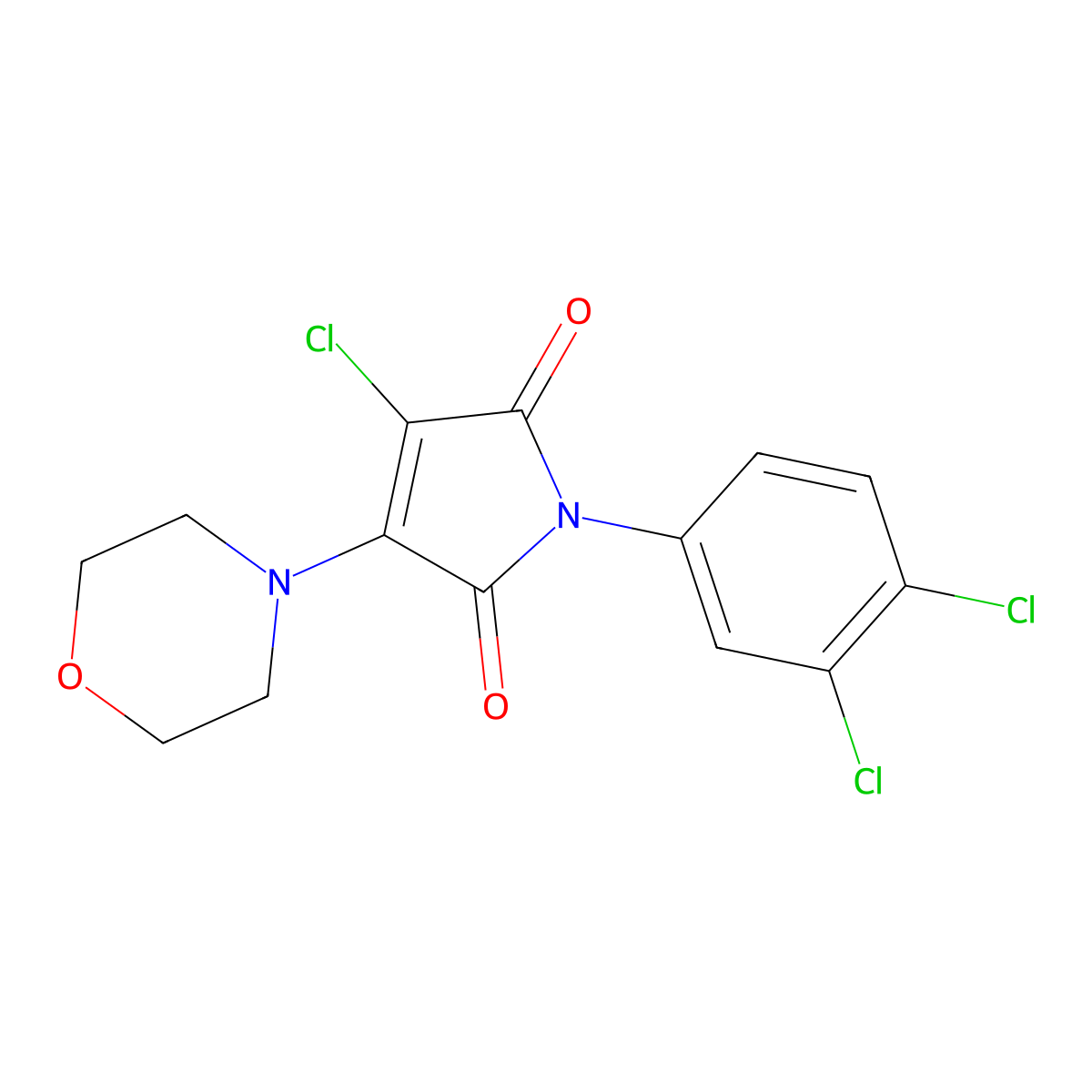 3-chloro-1-(3,4-dichlorophenyl)-4-(4-morpholinyl)-1H-pyrrole-2,5-dione molecular structure, CAS 415713-60-9