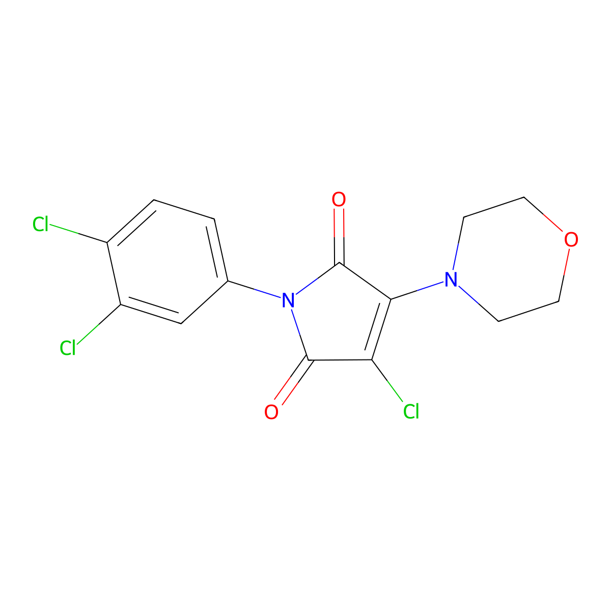 3-chloro-1-(3,4-dichlorophenyl)-4-(4-morpholinyl)-1H-pyrrole-2,5-dione molecular structure, CAS 415713-60-9