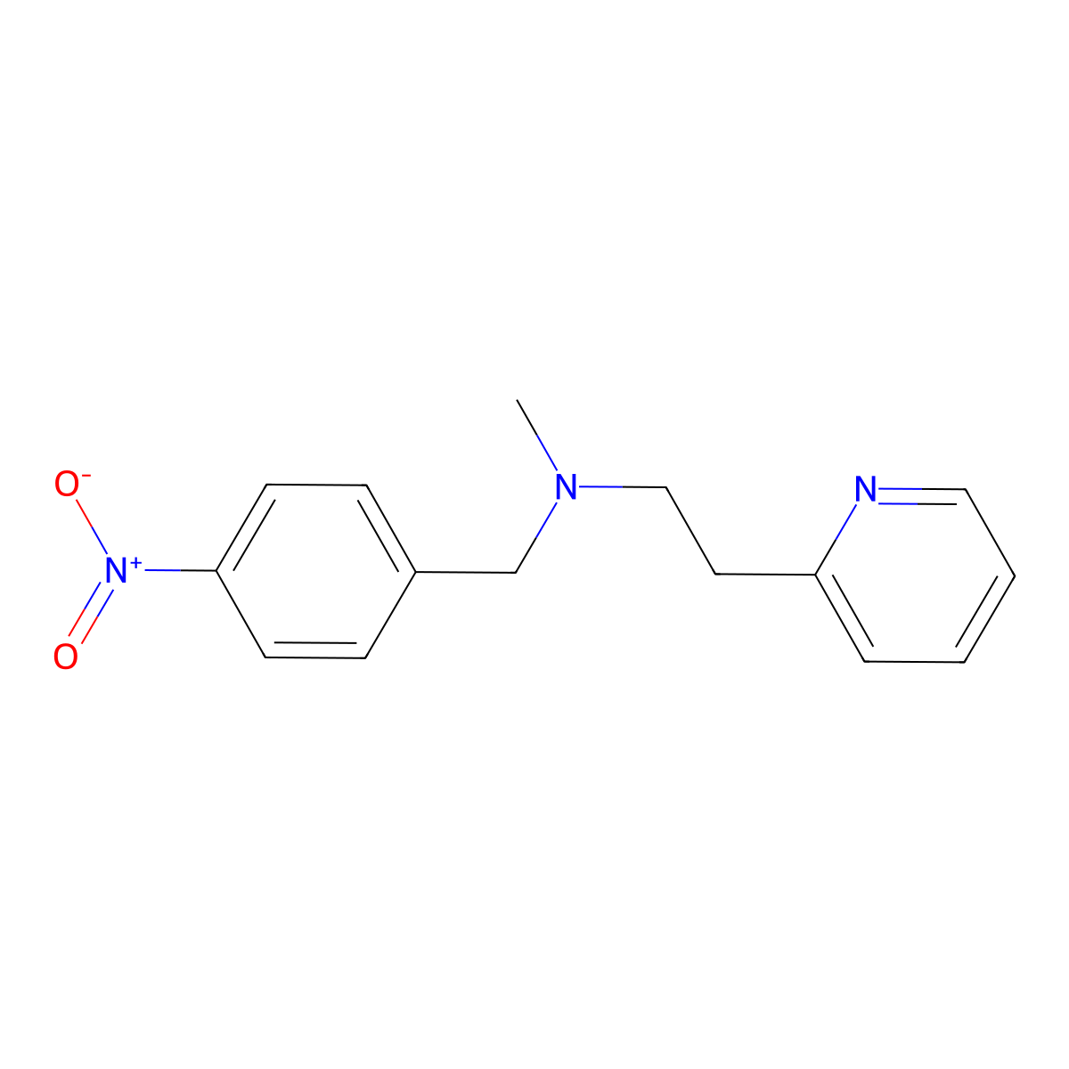 N-methyl-N-(4-nitrobenzyl)-2-(pyridin-2-yl)ethanamine molecular structure, CAS 415713-80-3