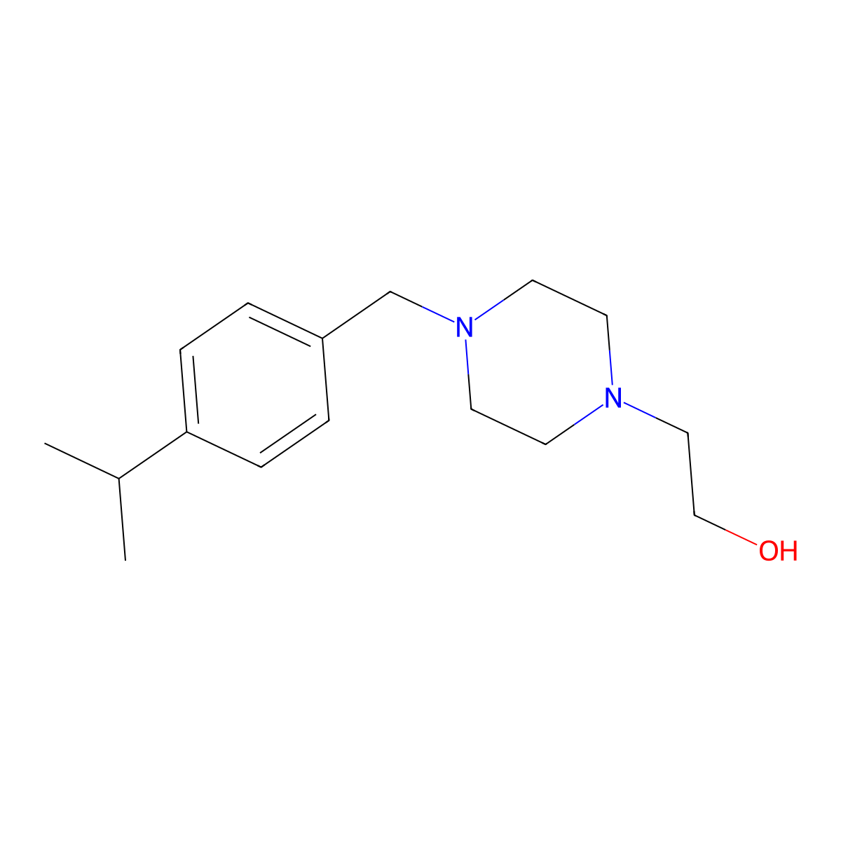 2-[4-[(4-Propan-2-ylphenyl)methyl]piperazin-1-yl]ethanol molecular structure, CAS 415714-03-3
