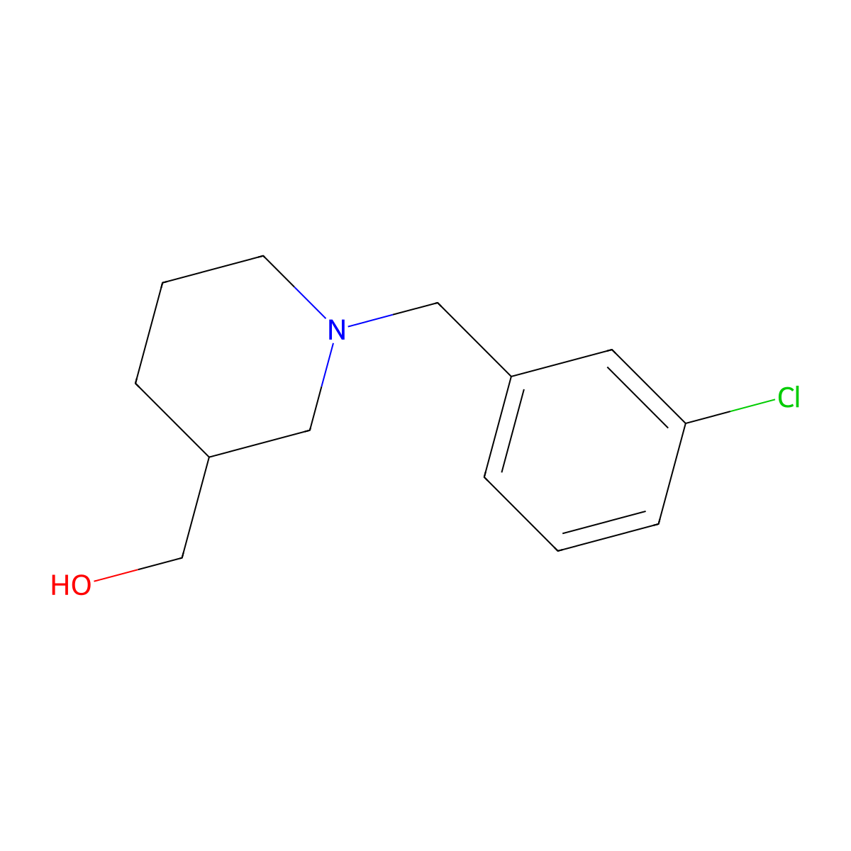 [1-(3-Chloro-benzyl)-piperidin-3-yl]-methanol molecular structure, CAS 415714-07-7