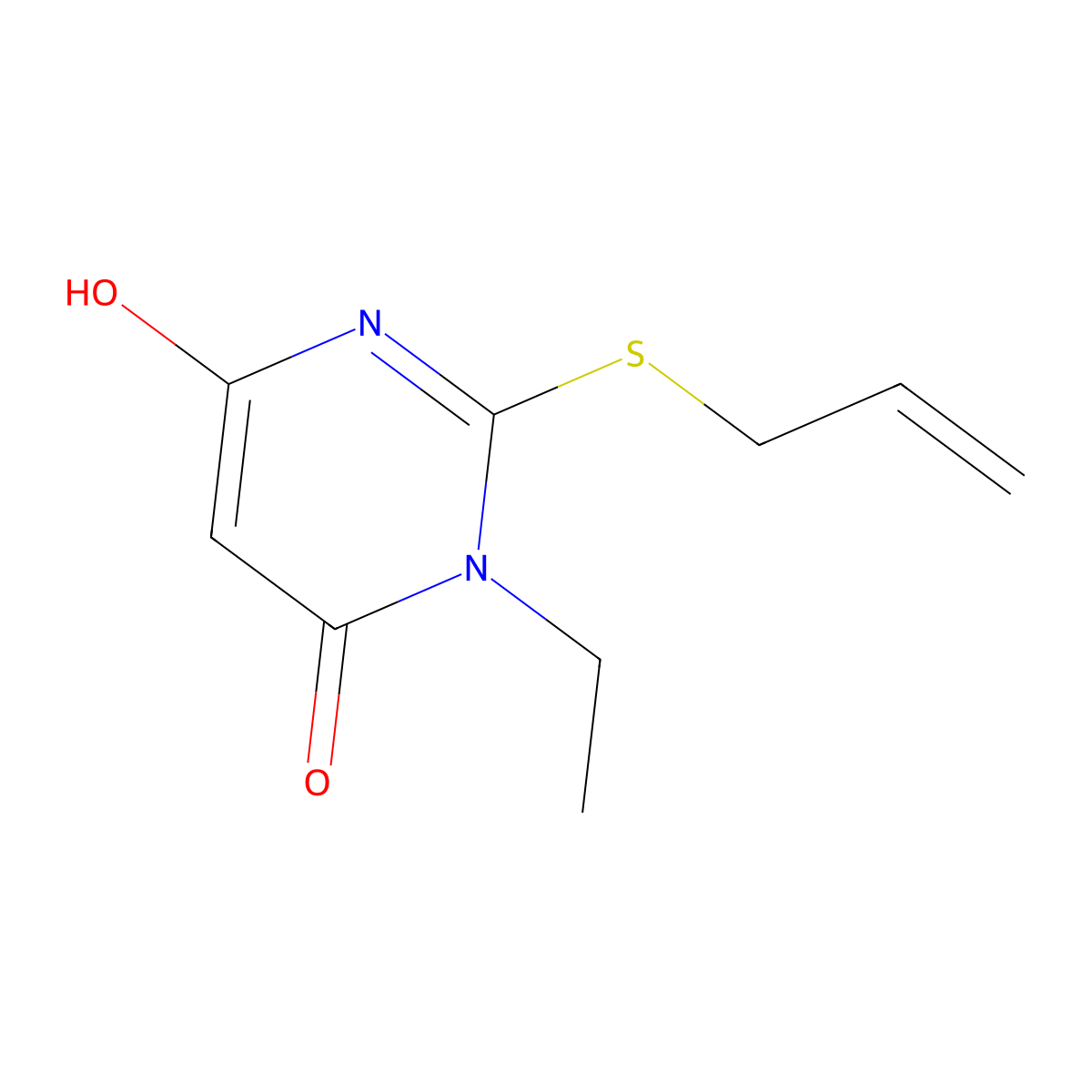 2-(Allylthio)-3-ethyl-6-hydroxypyrimidin-4(3H)-one molecular structure, CAS 415714-54-4