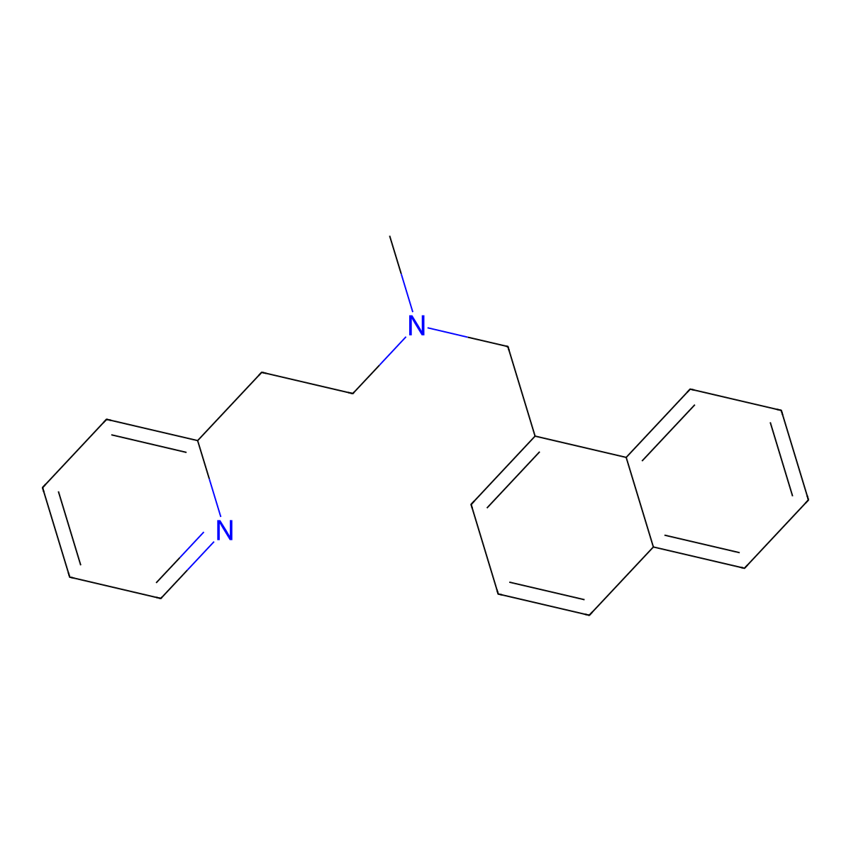 N-methyl-N-(naphthalen-1-ylmethyl)-2-pyridin-2-ylethanamine molecular structure, CAS 415715-18-3