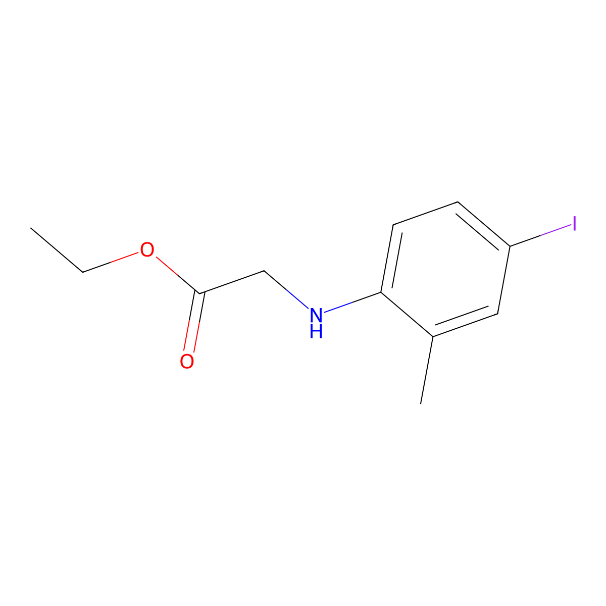 Ethyl [(4-iodo-2-methylphenyl)amino]acetate molecular structure, CAS 415715-69-4