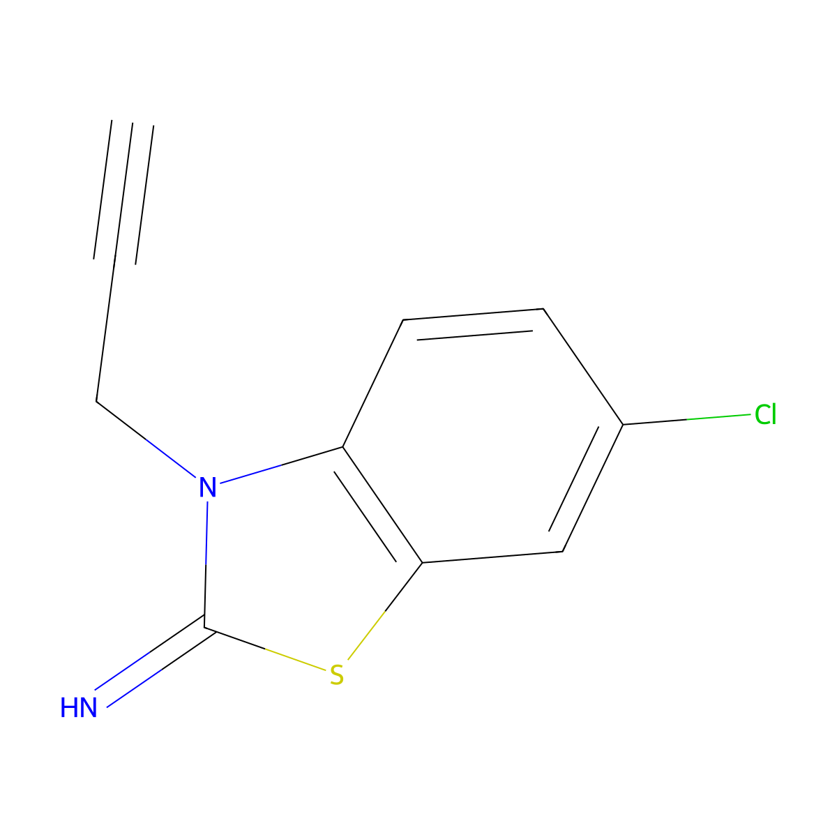 6-chloro-3-(prop-2-yn-1-yl)benzo[d]thiazol-2(3H)-imine molecular structure, CAS 415715-93-4