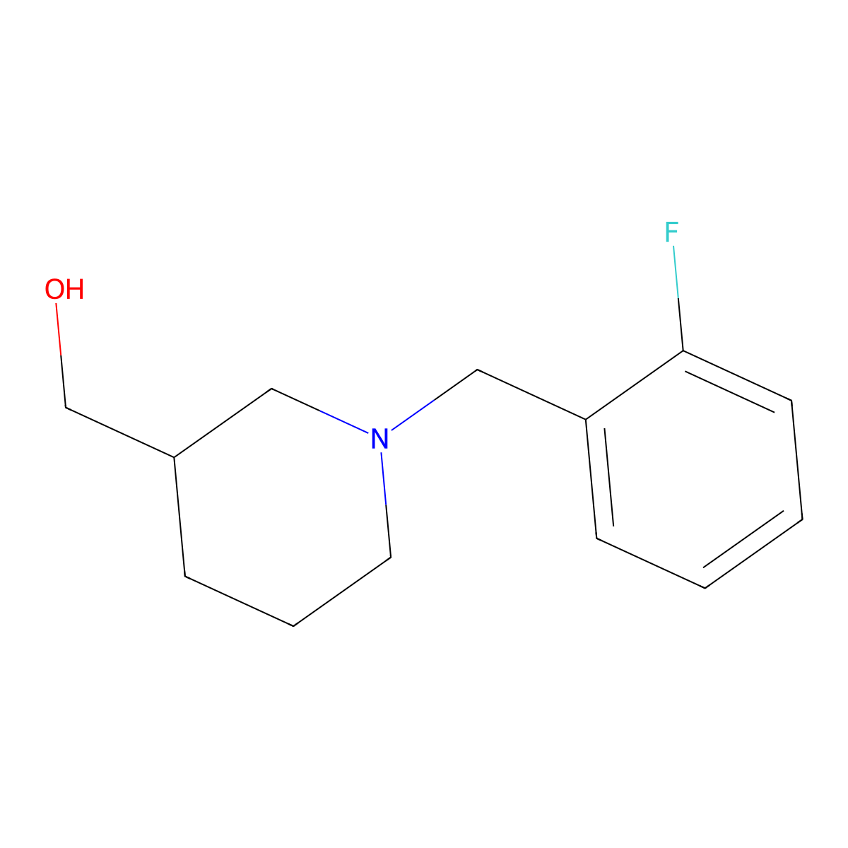 (1-(2-Fluorobenzyl)piperidin-3-yl)methanol molecular structure, CAS 415716-07-3