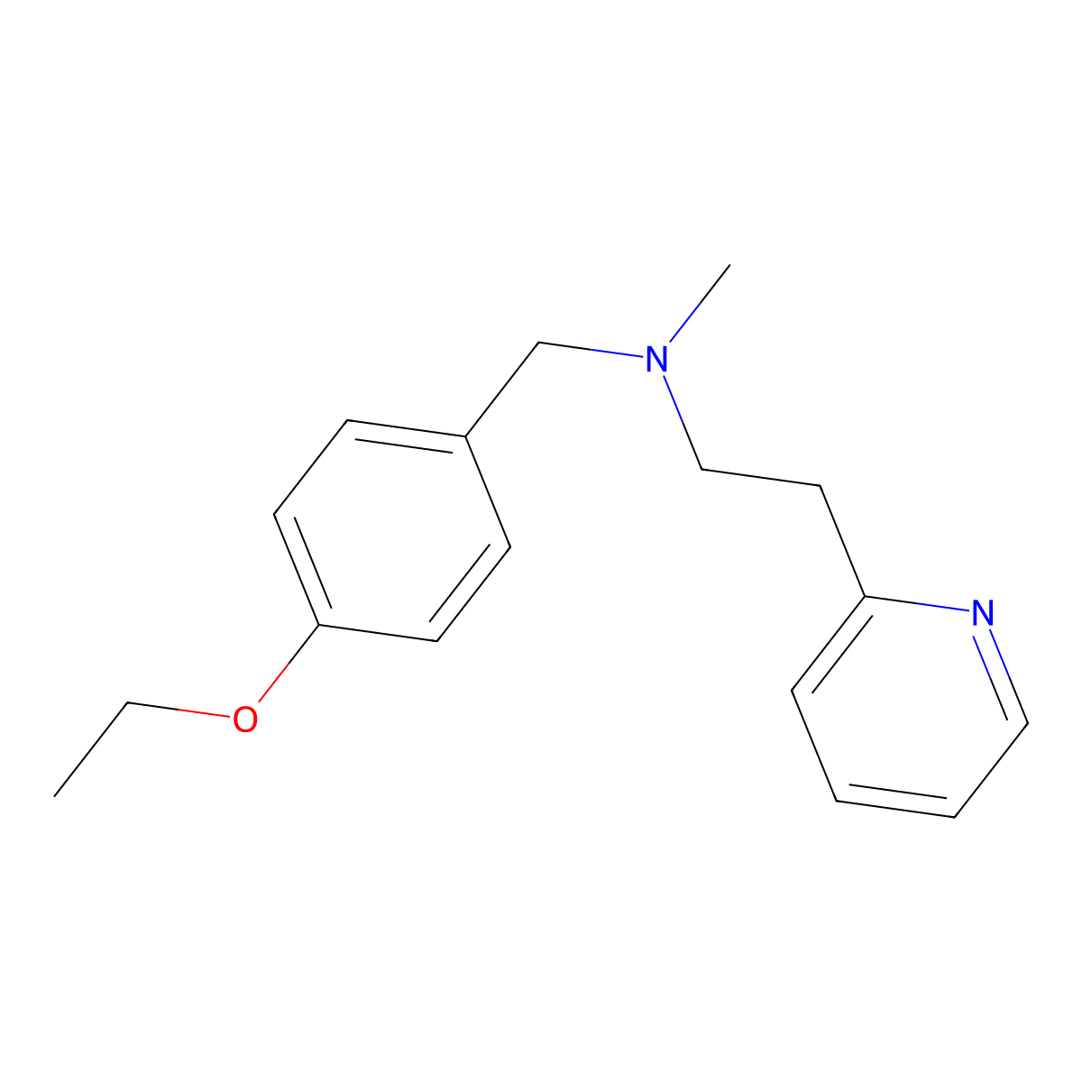 N-[(4-ethoxyphenyl)methyl]-N-methyl-2-pyridin-2-ylethanamine molecular structure, CAS 415716-31-3