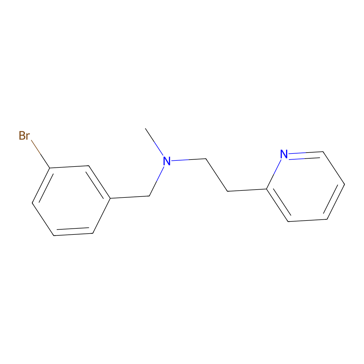 N-[(3-bromophenyl)methyl]-N-methyl-2-pyridin-2-ylethanamine molecular structure, CAS 415716-73-3