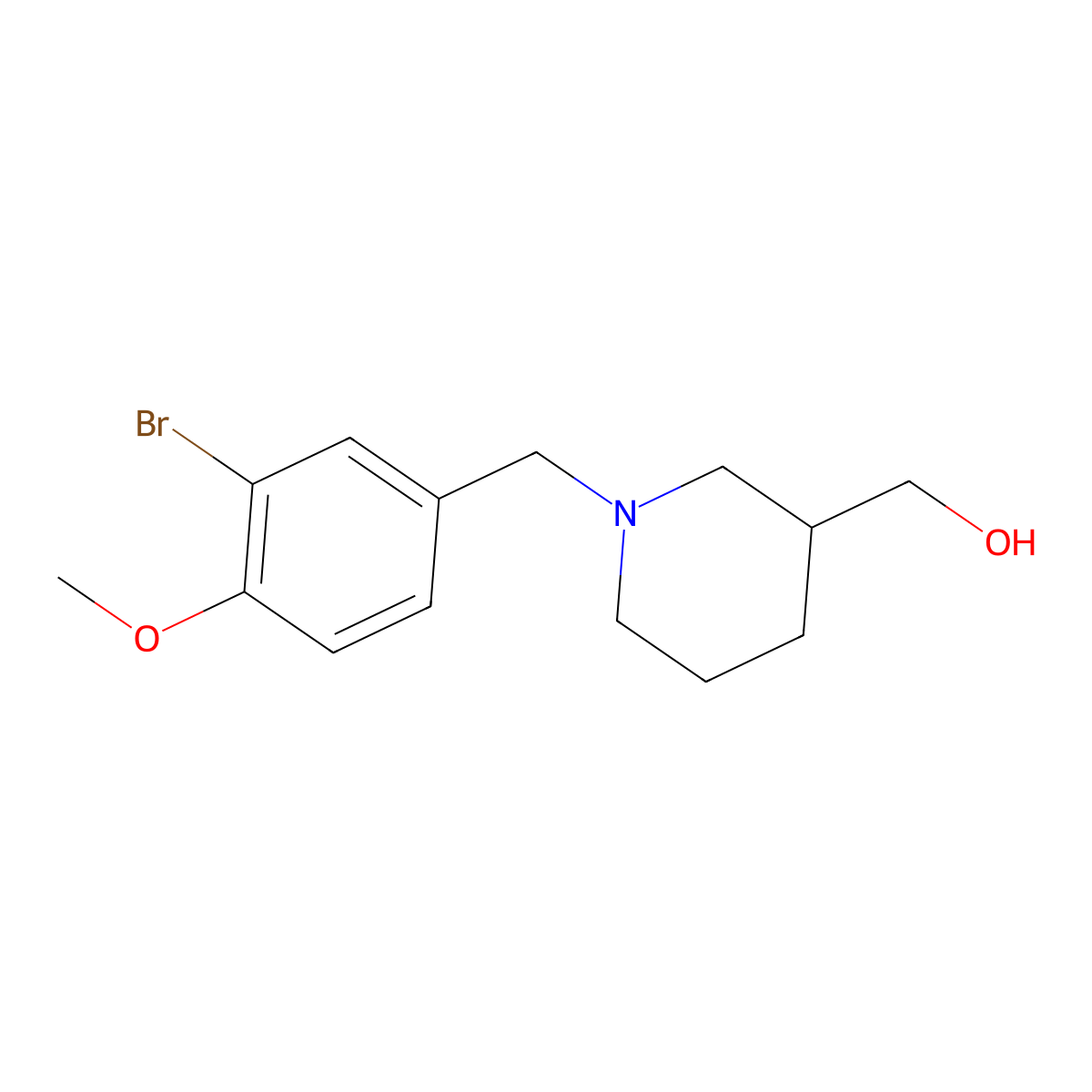 (1-(3-Bromo-4-methoxybenzyl)piperidin-3-yl)methanol molecular structure, CAS 415719-63-0