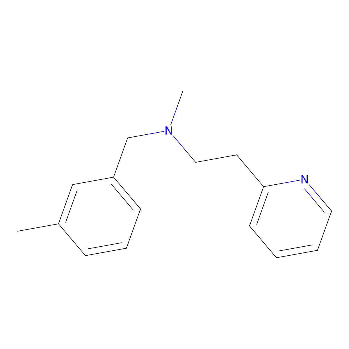 N-methyl-N-[(3-methylphenyl)methyl]-2-pyridin-2-ylethanamine molecular structure, CAS 415719-66-3