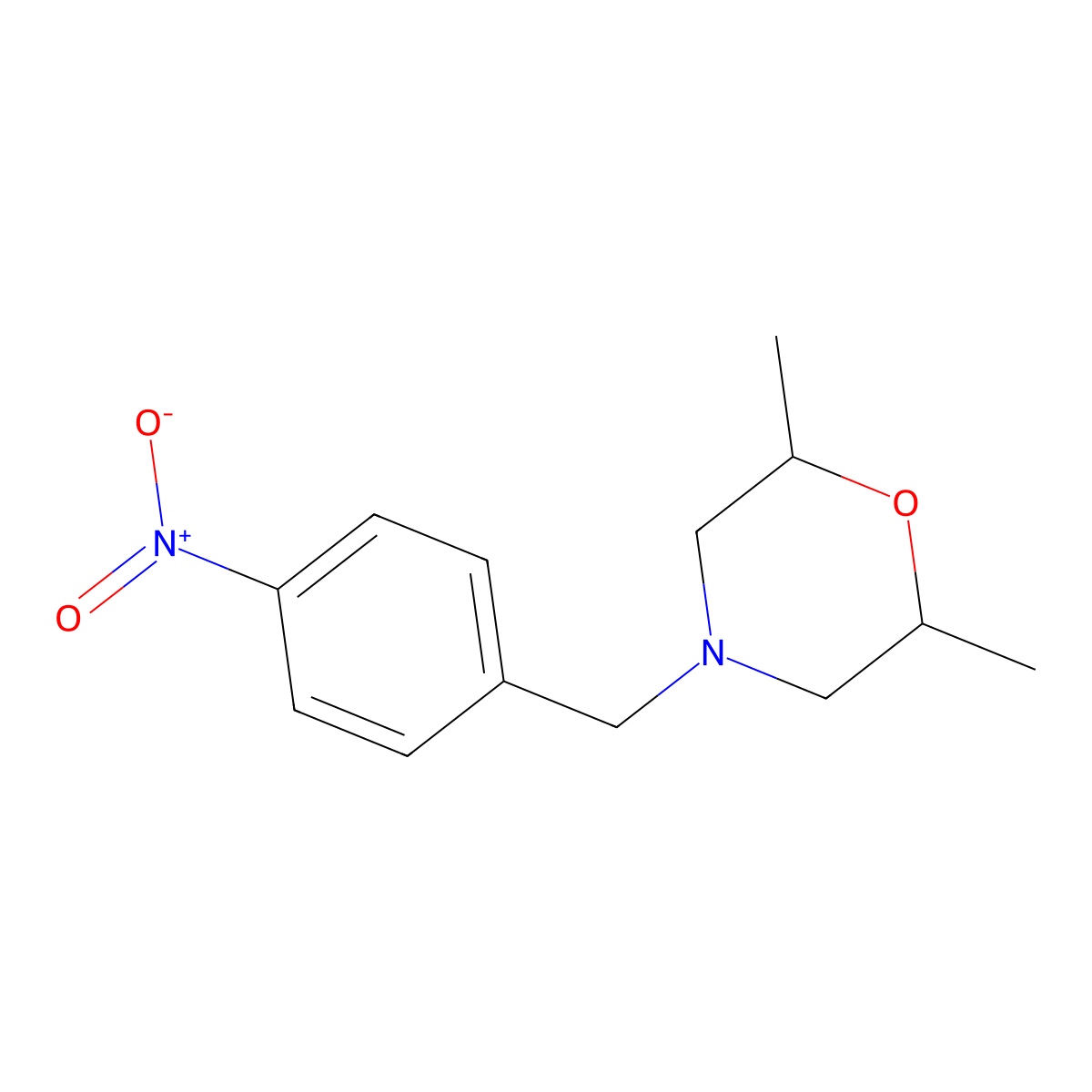 2,6-Dimethyl-4-(4-nitrobenzyl)morpholine molecular structure, CAS 415719-74-3