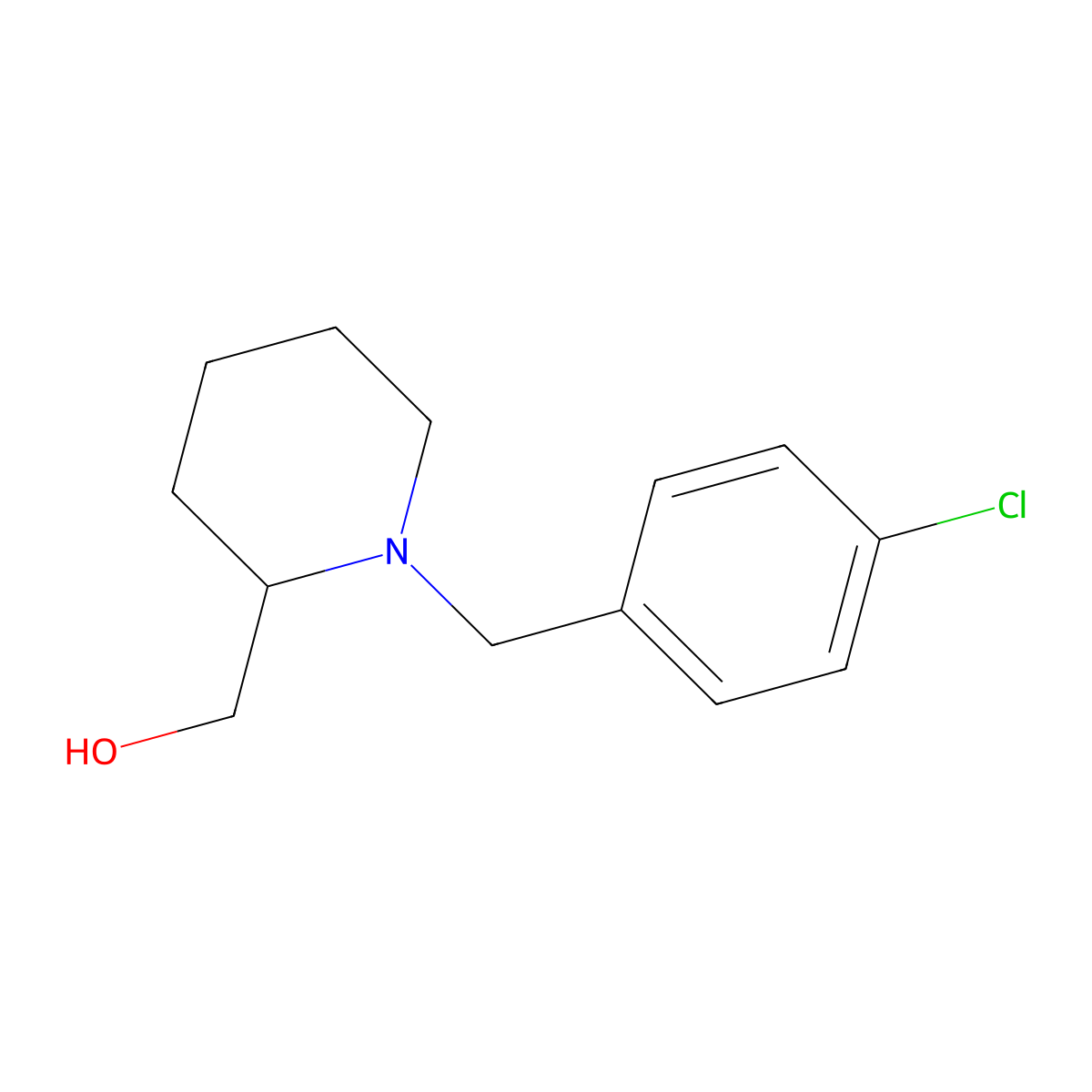 (1-(4-Chlorobenzyl)piperidin-2-yl)methanol molecular structure, CAS 415720-36-4