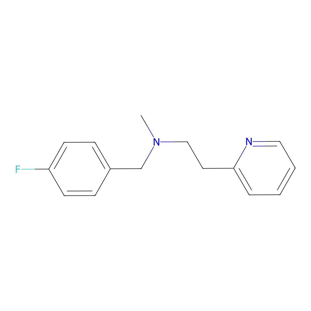 N-(4-fluorobenzyl)-N-methyl-2-(pyridin-2-yl)ethanamine molecular structure, CAS 415720-82-0