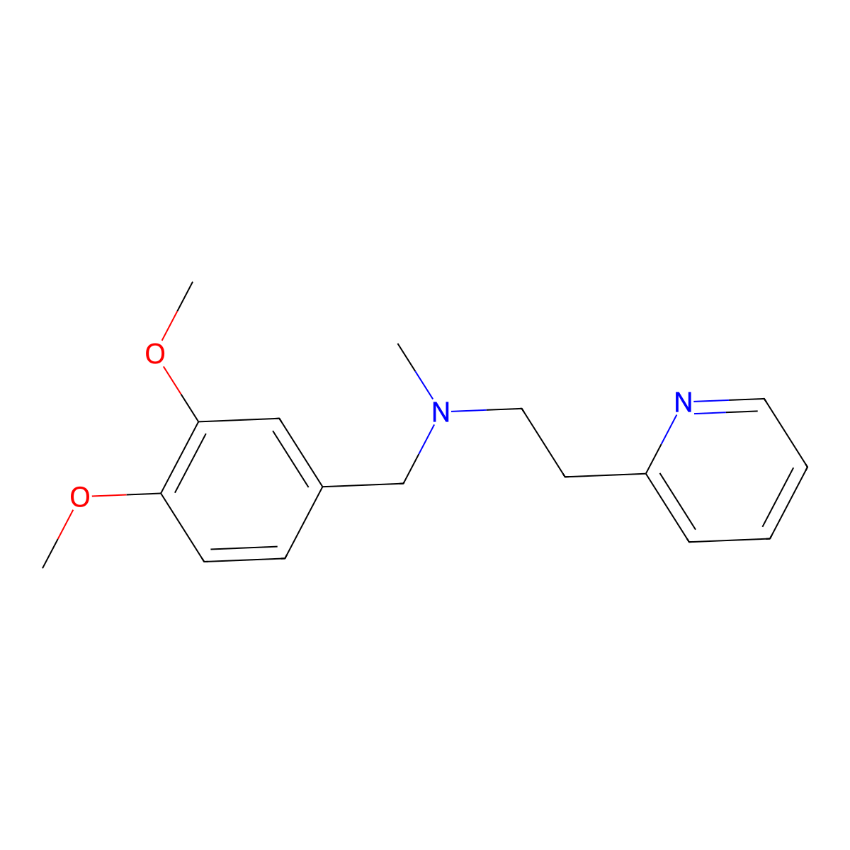 N-[(3,4-dimethoxyphenyl)methyl]-N-methyl-2-(2-pyridinyl)ethanamine molecular structure, CAS 415720-92-2