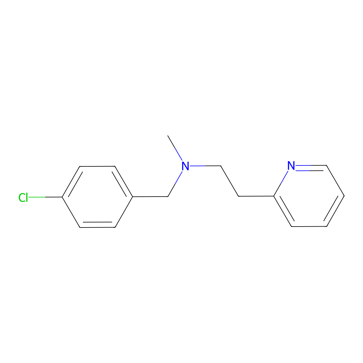 N-[(4-chlorophenyl)methyl]-N-methyl-2-pyridin-2-ylethanamine molecular structure, CAS 415720-97-7