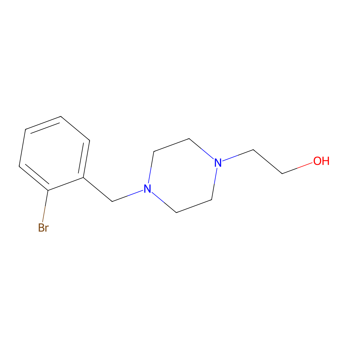 2-(4-(2-Bromobenzyl)piperazin-1-yl)ethanol molecular structure, CAS 415721-00-5
