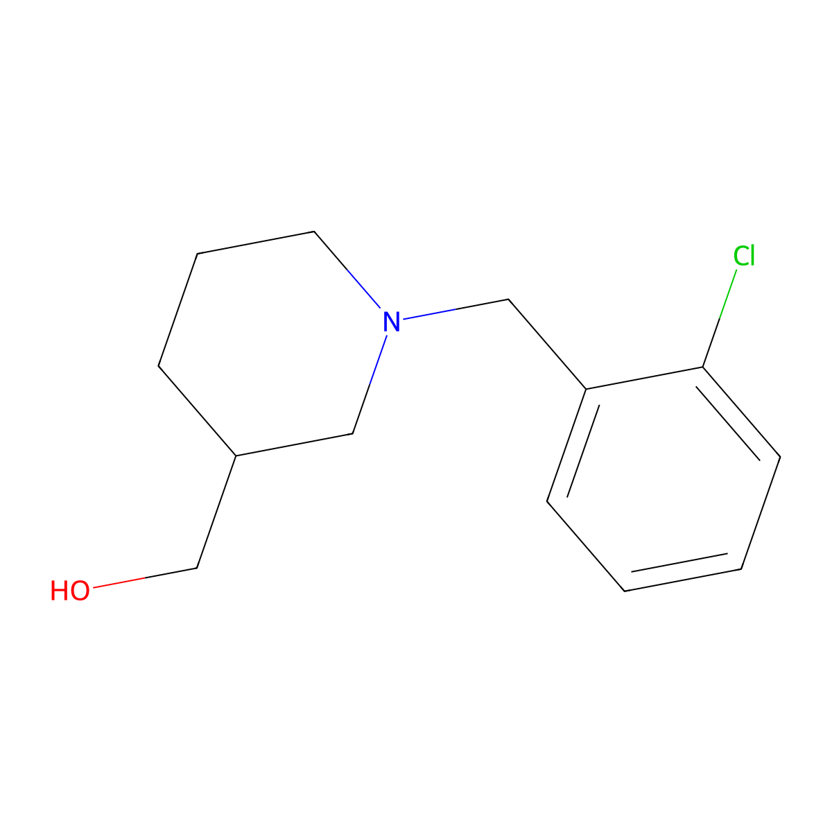 [1-(2-Chloro-benzyl)-piperidin-3-yl]-methanol molecular structure, CAS 415721-15-2