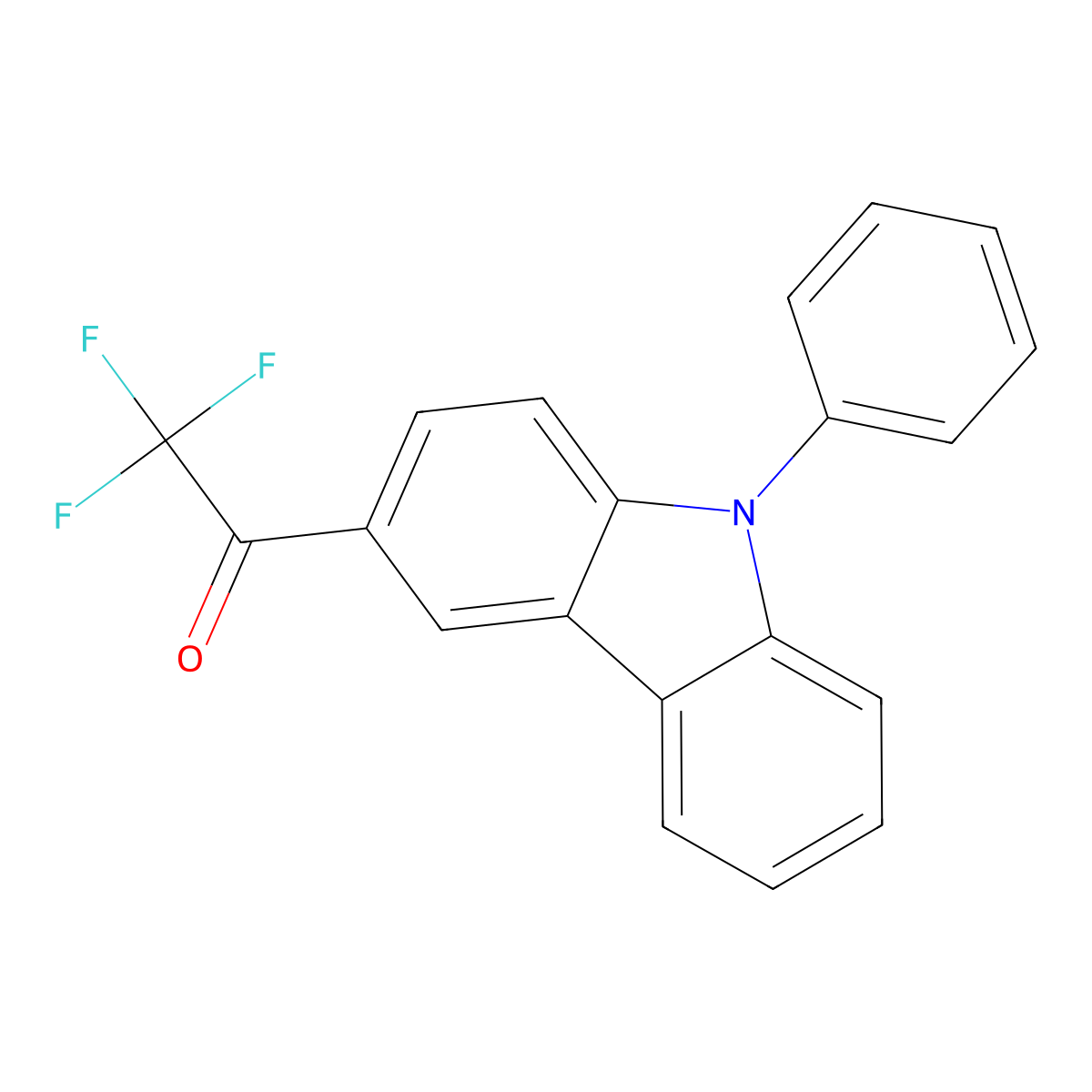 2,2,2-trifluoro-1-(9-phenyl-9H-carbazol-3-yl)ethanone molecular structure, CAS 415721-56-1