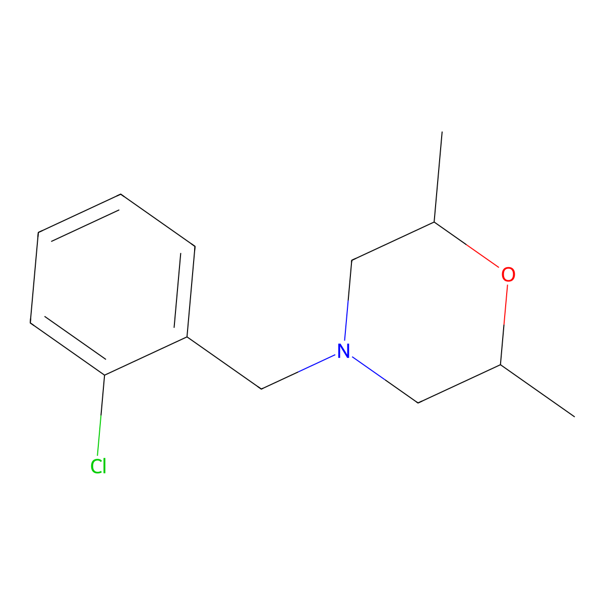 4-(2-Chlorobenzyl)-2,6-dimethylmorpholine molecular structure, CAS 415721-79-8