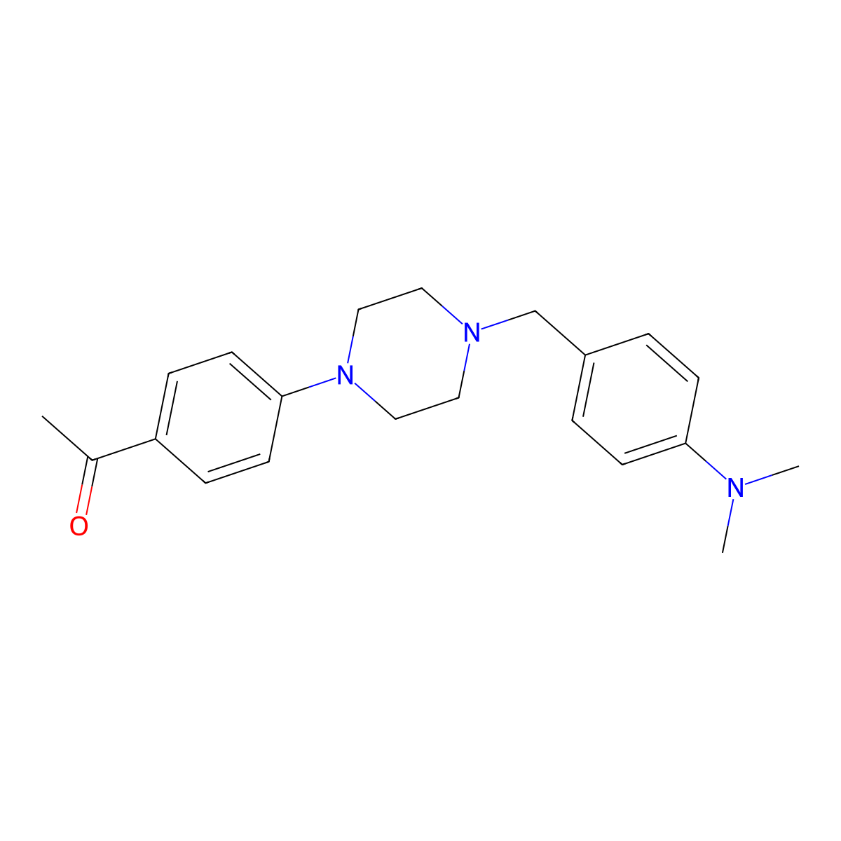 1-[4-[4-[[4-(Dimethylamino)phenyl]methyl]-1-piperazinyl]phenyl]ethanone molecular structure, CAS 415721-84-5