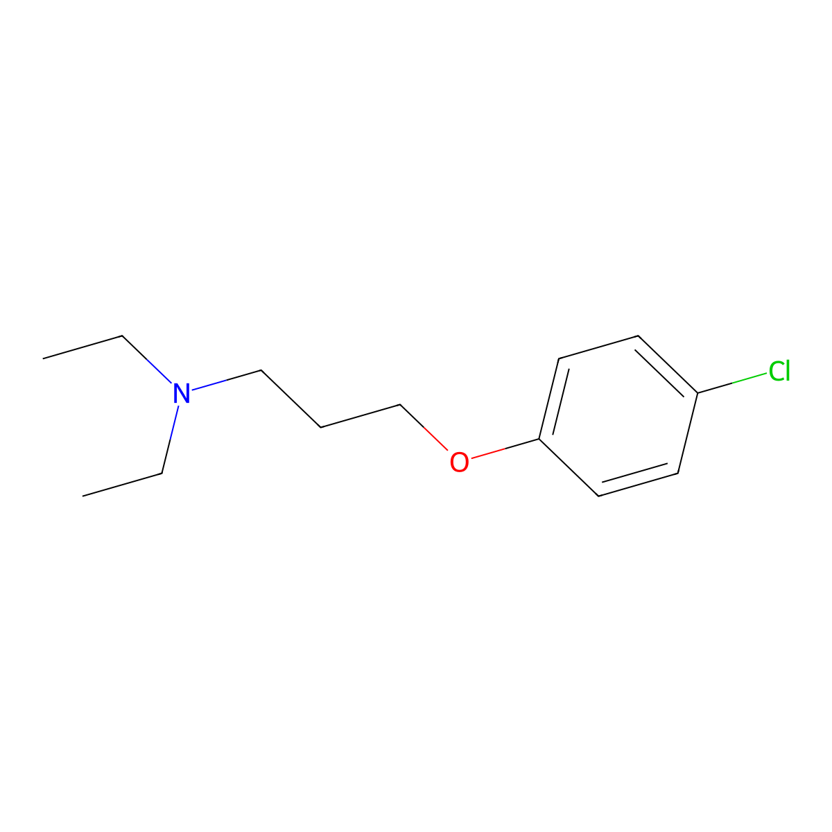 3-(4-chlorophenoxy)-N,N-diethylpropan-1-amine molecular structure, CAS 415722-40-6