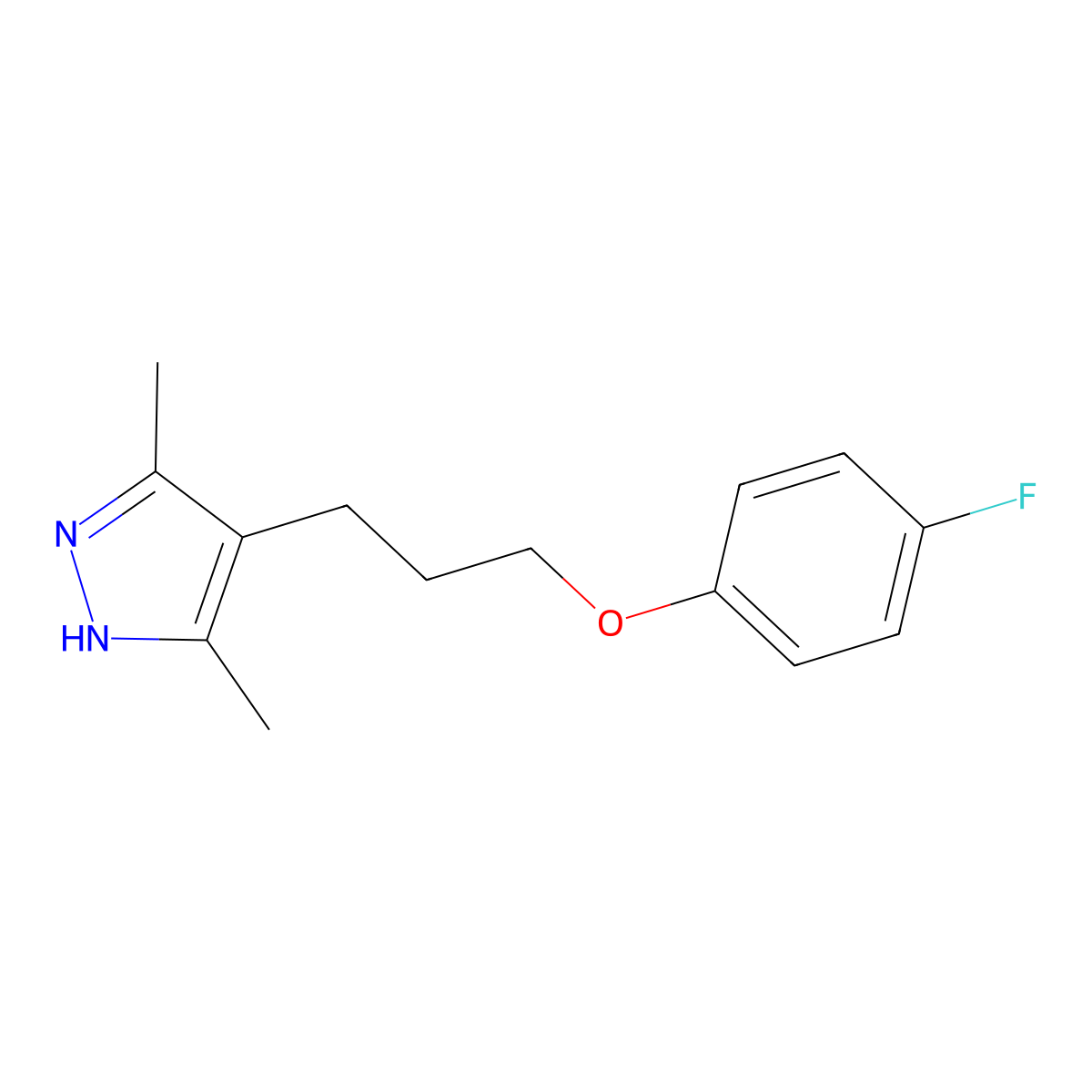 4-(3-(4-Fluorophenoxy)propyl)-3,5-dimethyl-1H-pyrazole molecular structure, CAS 415724-43-5