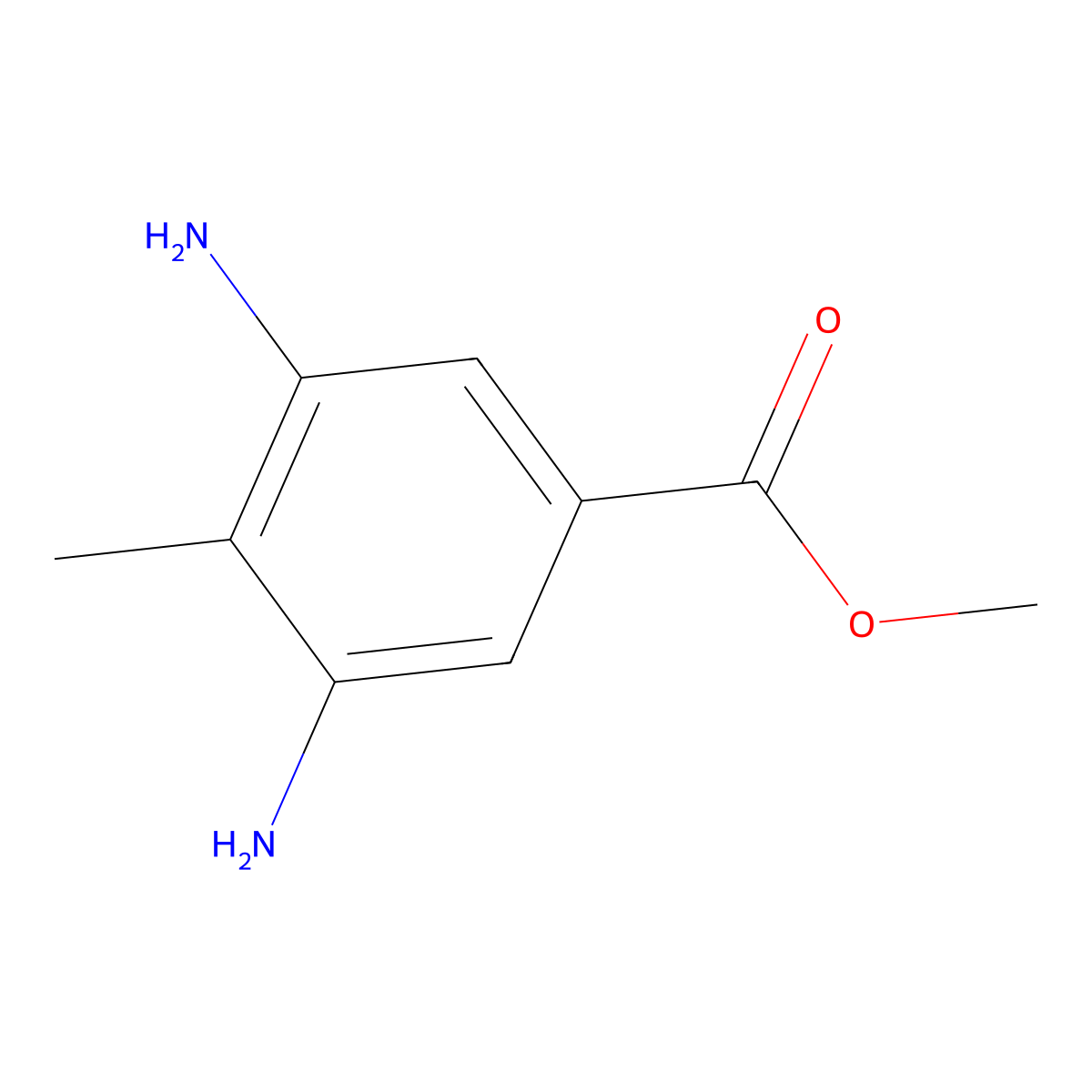 Methyl 3,5-diamino-4-methylbenzoate molecular structure, CAS 41574-91-8