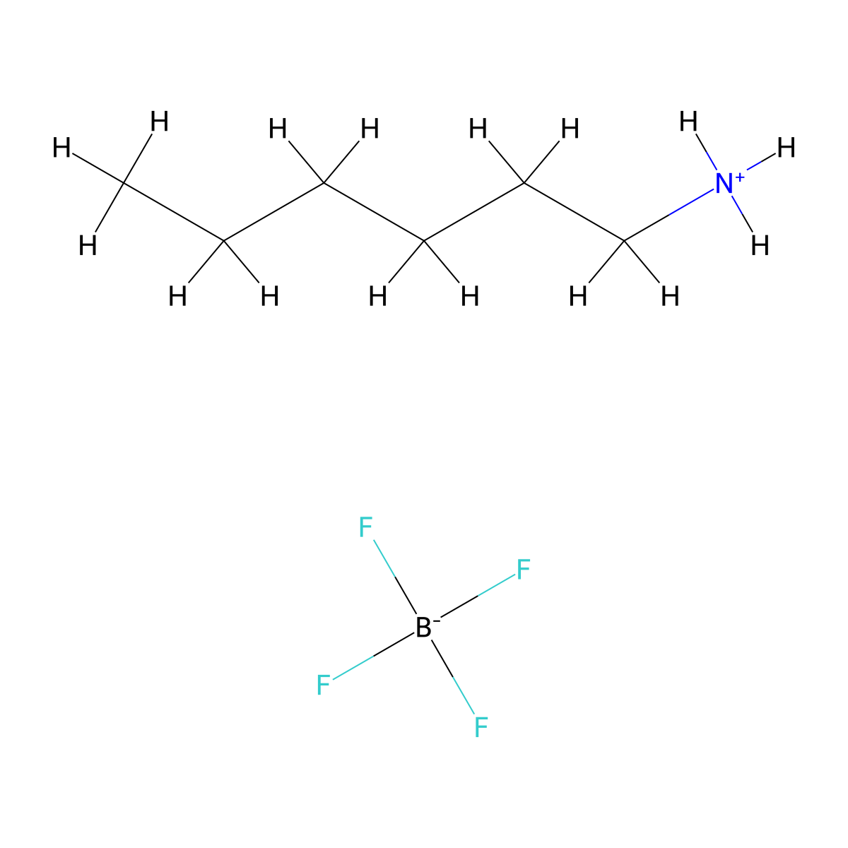 n-Hexylammonium tetrafluoroborate molecular structure, CAS 41579-47-9