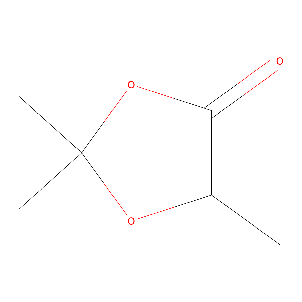 2,2,5-Trimethyl-1,3-dioxolan-4-one molecular structure, CAS 4158-85-4