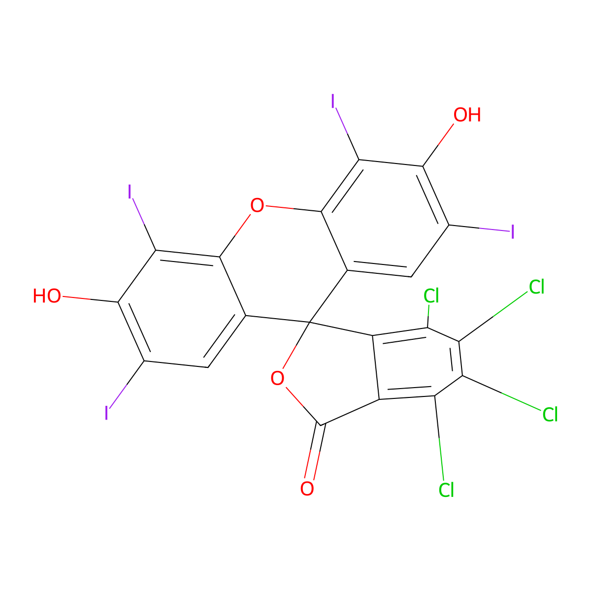 Rose Bengal Lactone molecular structure, CAS 4159-77-7