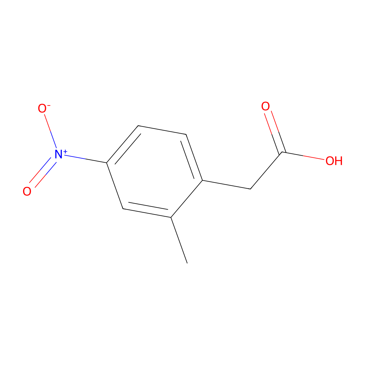 2-(2-Methyl-4-nitrophenyl)acetic acid molecular structure, CAS 415912-62-8
