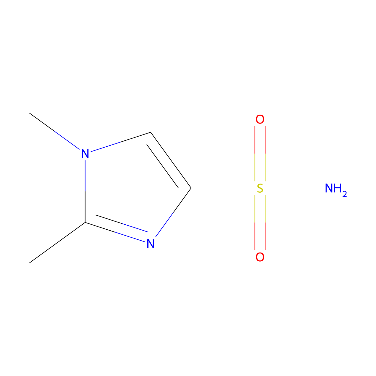 1,2-dimethyl-1H-imidazole-4-sulfonamide molecular structure, CAS 415913-06-3