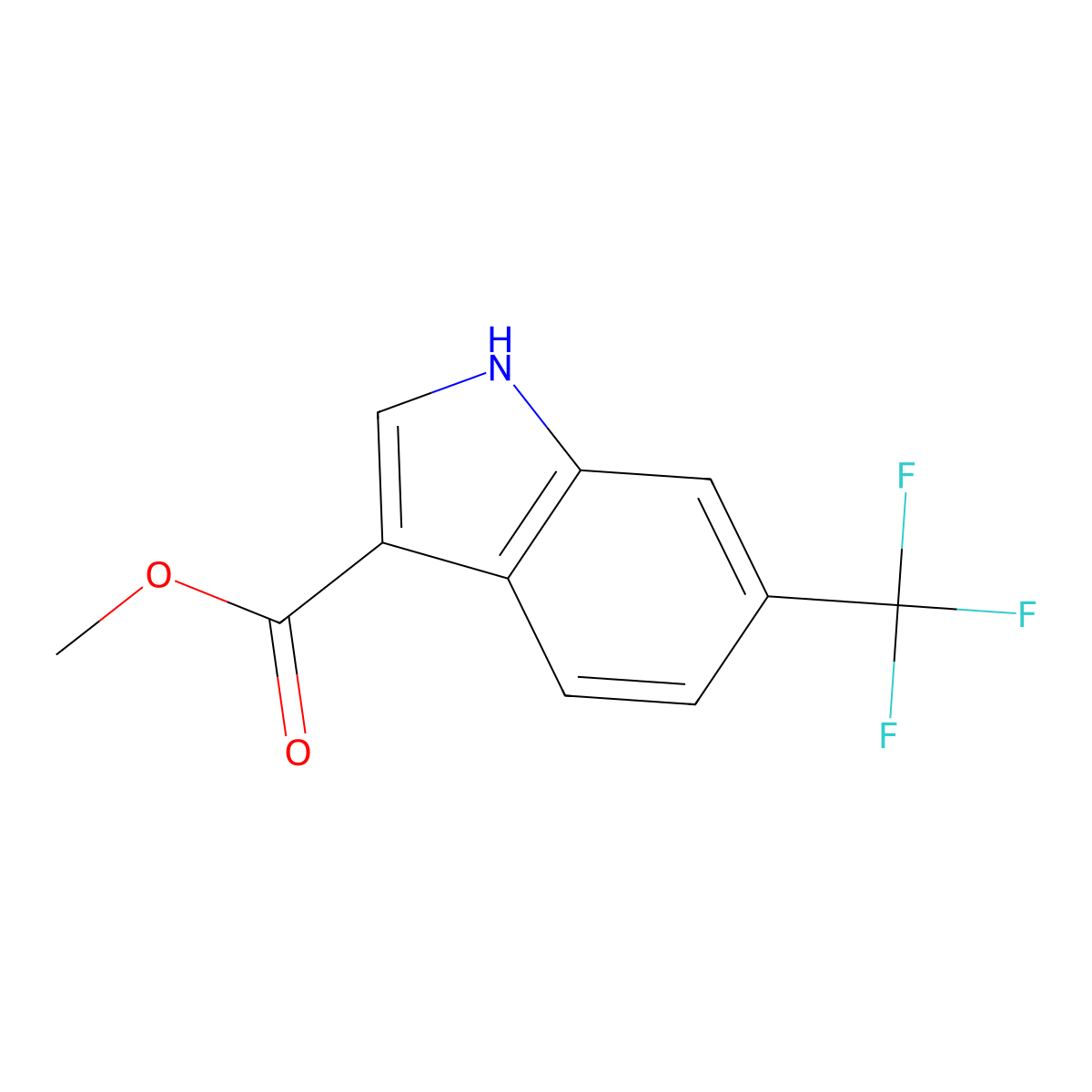 Methyl 6-(trifluoromethyl)-1H-indole-3-carboxylate molecular structure, CAS 415918-12-6