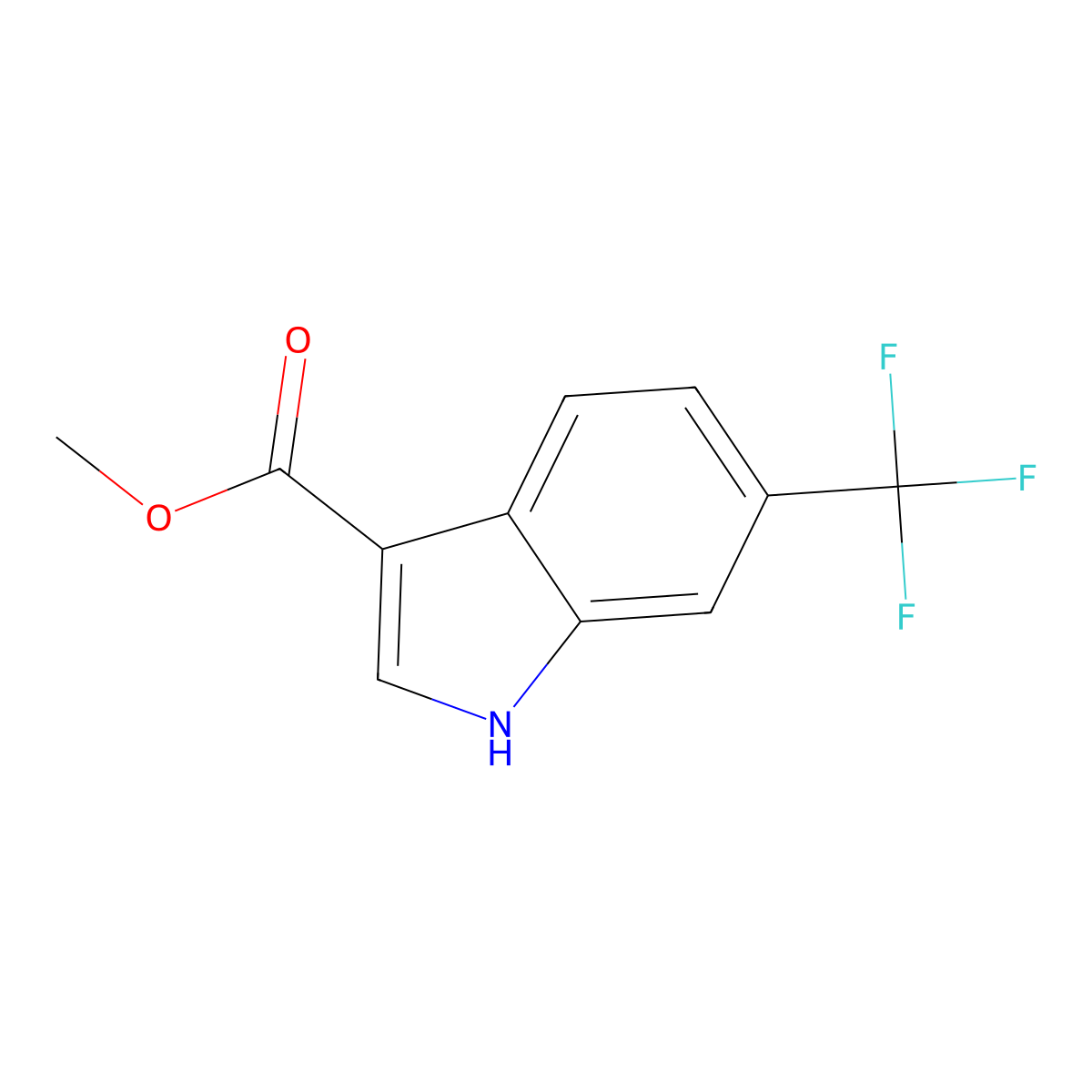 Methyl 6-(trifluoromethyl)-1H-indole-3-carboxylate molecular structure, CAS 415918-12-6