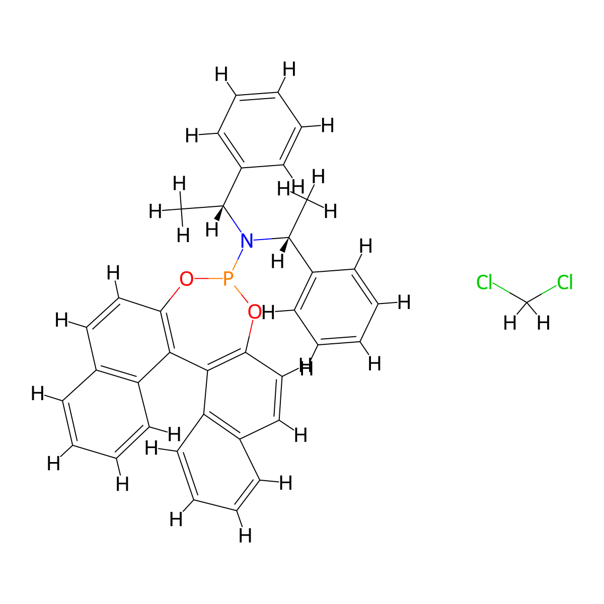 (11bR)-N,N-Bis[(1R)-1-phenylethyl]dinaphtho[2,1-d:1',2'-f][1,3,2]dioxaphosphepin-4-amine molecular structure, CAS 415918-91-1