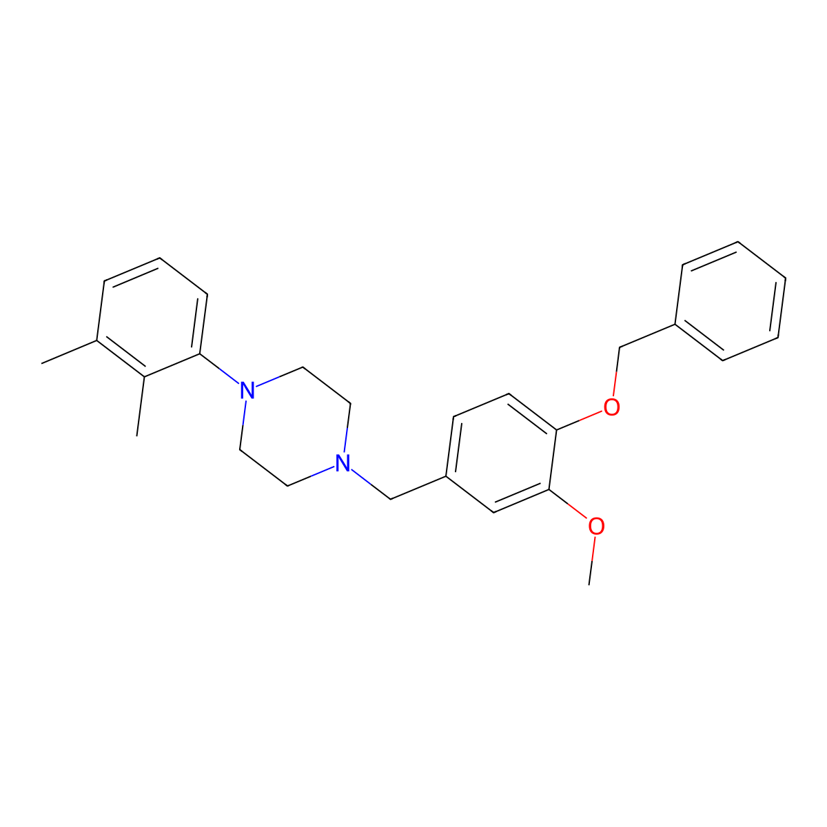 1-[4-(Benzyloxy)-3-methoxybenzyl]-4-(2,3-dimethylphenyl)piperazine molecular structure, CAS 415921-76-5