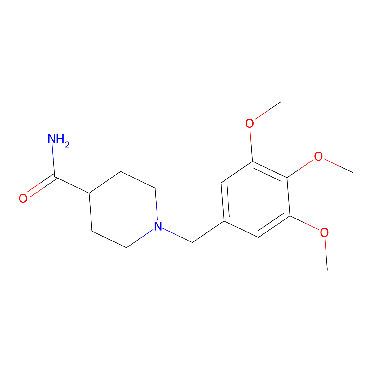 1-(3,4,5-Trimethoxybenzyl)piperidine-4-carboxamide molecular structure, CAS 415922-59-7