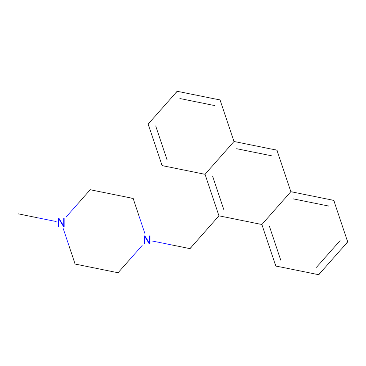 1-(9-Anthrylmethyl)-4-methylpiperazine molecular structure, CAS 415923-37-4