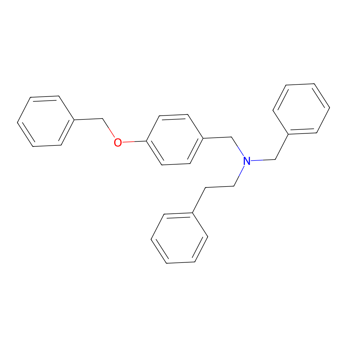 N-benzyl-2-phenyl-N-[(4-phenylmethoxyphenyl)methyl]ethanamine molecular structure, CAS 415923-99-8